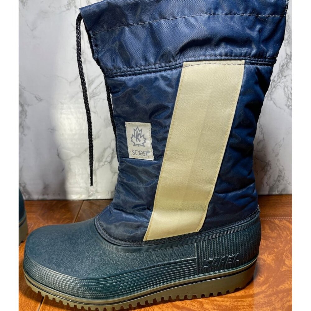 Sorel  Size 8 Insulated Winter Boots Blue & Gray Durable Traction Cold Weather - Picture 3 of 10